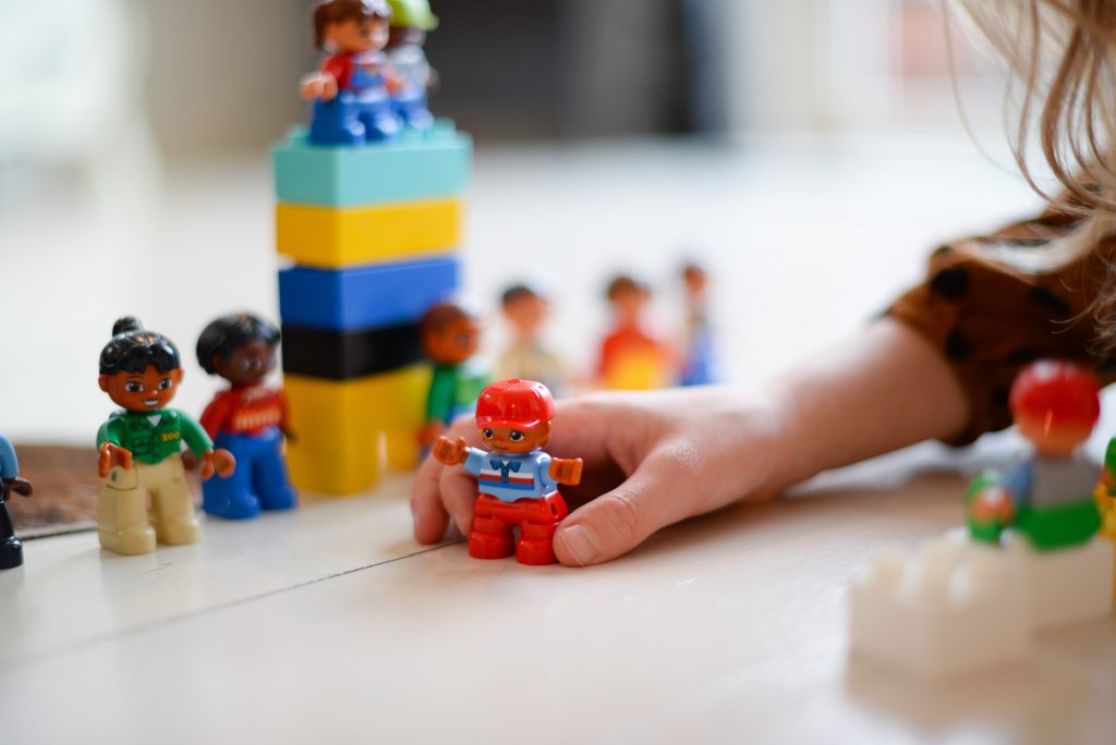 Girl playing with toy