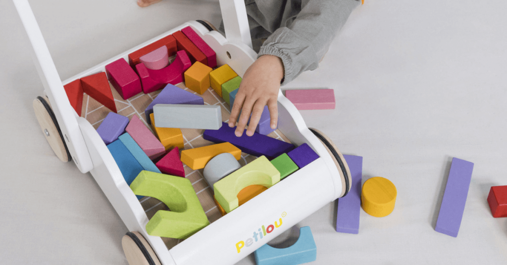 Are Wooden Toys better? Rainbow Blocks in Wooden Toy Trolley